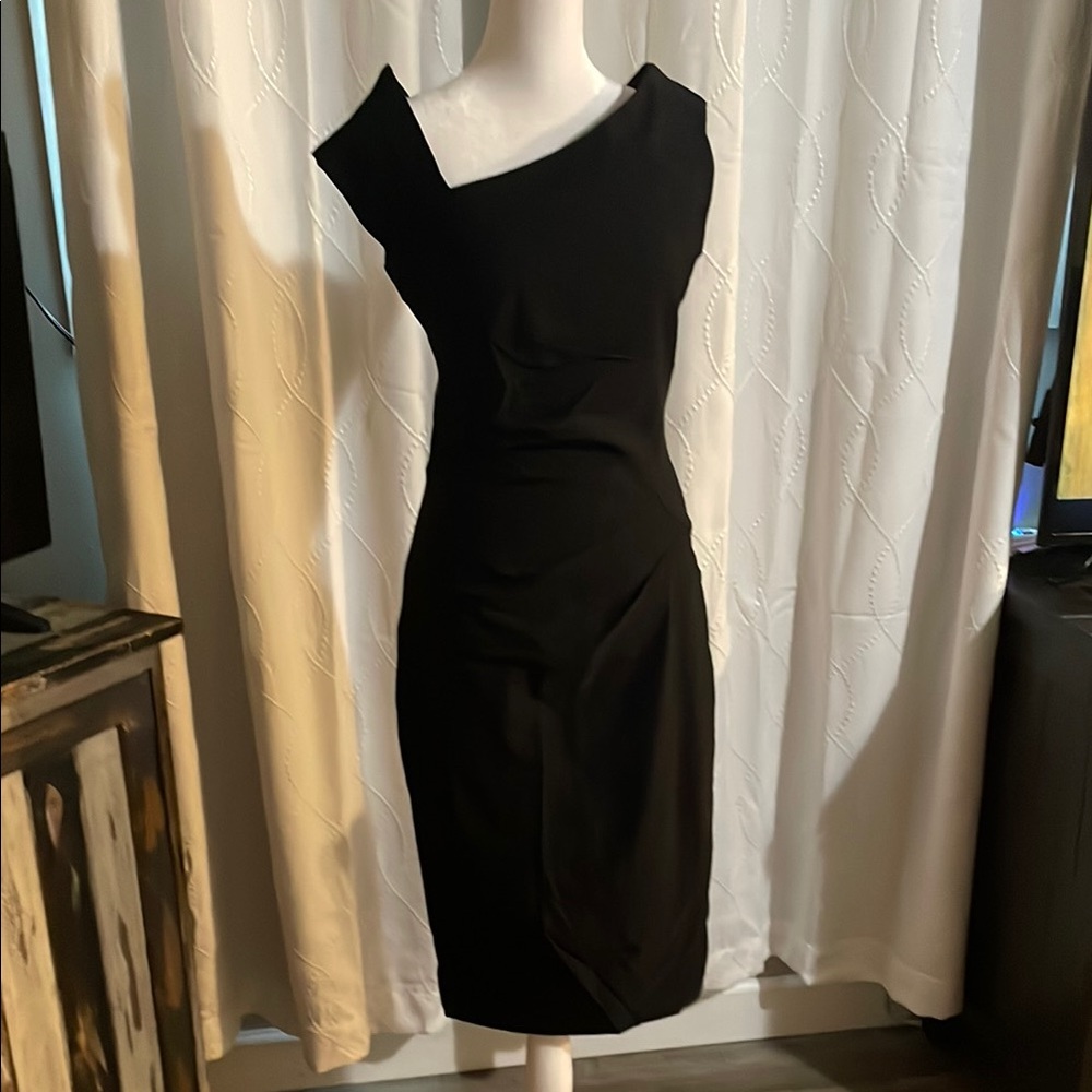 Chic Asymmetrical Black Dress